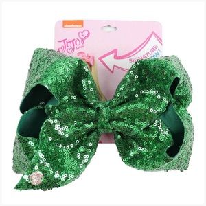 Large Green Sequin Hair Bow